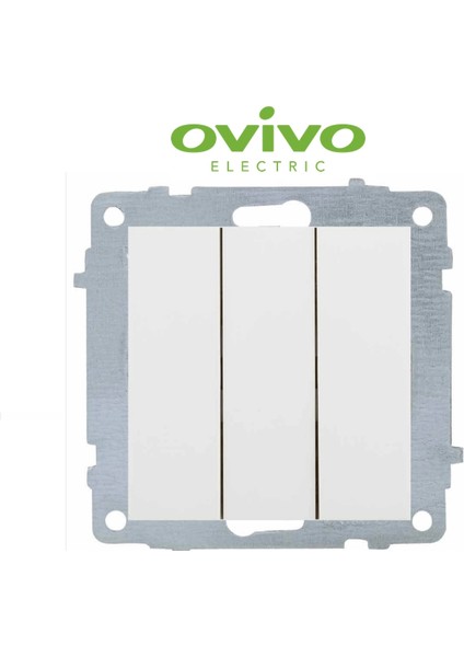 çınar ticaret beyaz üçlü anahtar çerçevesiz grano - priz ve anahtar ıçin uyumlu çerçeve