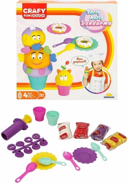çınar ticaret crafy buzzy muzzy dondurma oyun hamuru seti 200 g 22 parça fırsatları