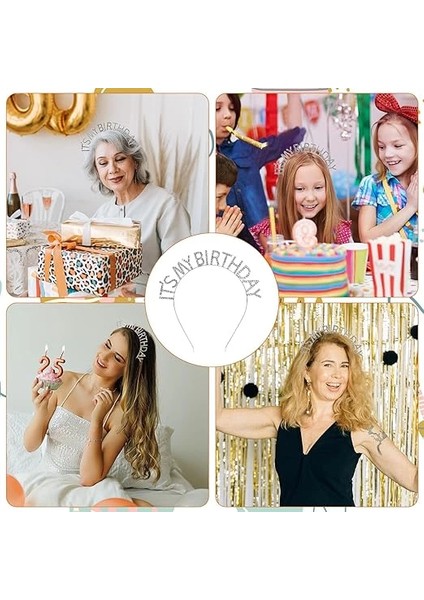 çınar ticaret kristal taşlı gümüş renk ıt&amp;#39;s my birthday yazılı doğum günü parti tacı 14x16 cm fiyatları