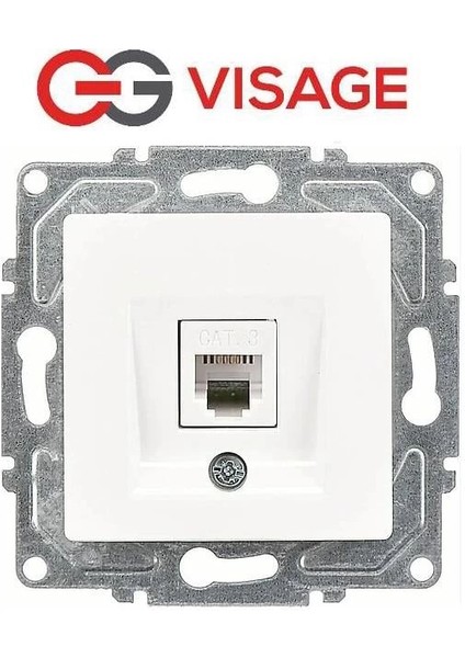 çınar ticaret visage beyaz telefon prizi (cat3) çerçevesiz - priz ve anahtar ıçin uyumlu çerçeve