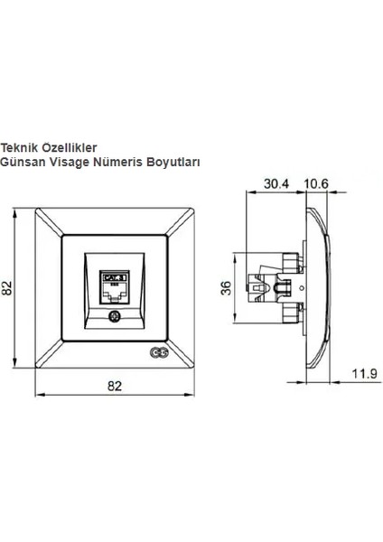 çınar ticaret visage beyaz telefon prizi (cat3) çerçevesiz - priz ve anahtar ıçin uyumlu çerçeve modelleri