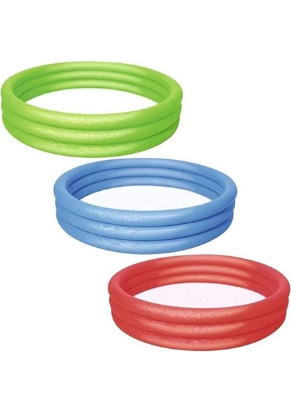 çınar ticaret bestway 51027 üç halkalı renkli şişme havuz 183 x 33cm