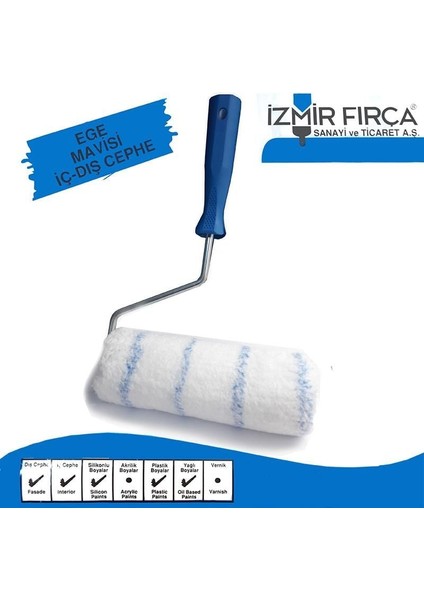 çınar ticaret ızmir fırça ege mavisi ıç dış cephe boya rulosu 25 cm