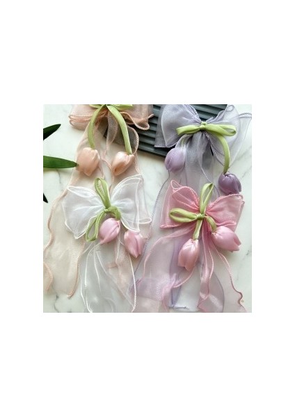 Lale Figürlü Sallantılı Tül Fiyonk Model 13 cm Otomatik Toka(1 Adet) fiyatları