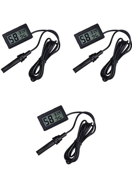 çınar ticaret 3 adet dijital ekran sıcaklık ve nem ölçer - termometre higrometre kuluçka