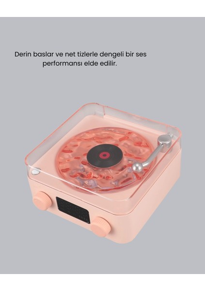 çınar ticaret 3-ü-1 gece ışığı bluetooth hoparlör ve dijital saat vintage plak çalar tasarımlı fırsatları