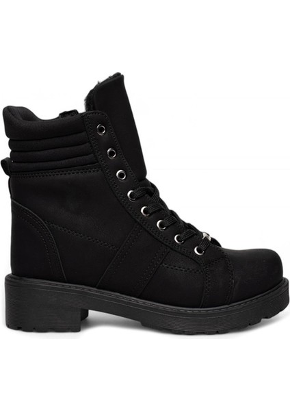 Zenne 2157 Nubuk Siyah Kaymaz Sıcak Astar Kadın Kışlık Bot