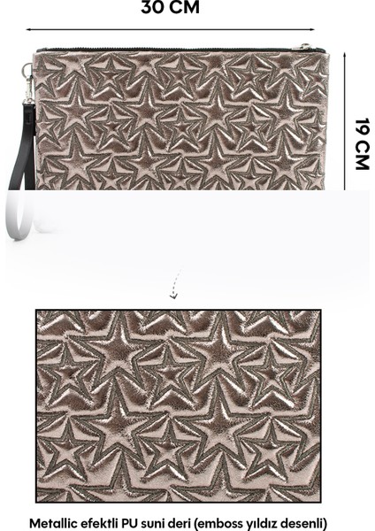 Yıldız Desenli Platin Portföy Çanta indirimleri
