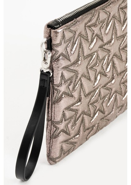 Yıldız Desenli Platin Portföy Çanta