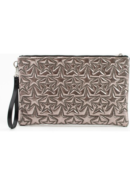 Yıldız Desenli Platin Portföy Çanta