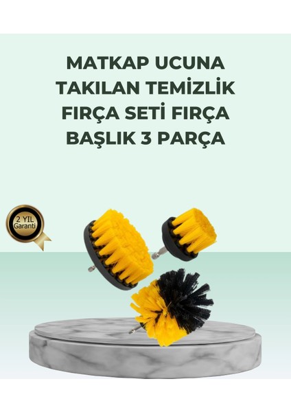 çınar ticaret matkap uyumlu temizlik fırçası seti 3’lü çok amaçlı