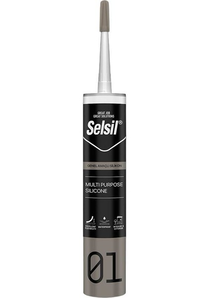 çınar ticaret selsil 01 silikon genel amaçlı beyaz 280 gr