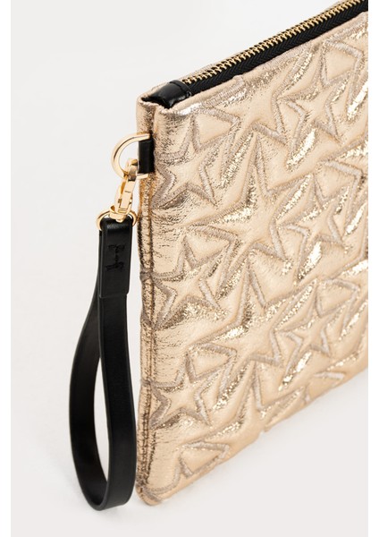 Yıldız Desenli Platin Portföy Çanta