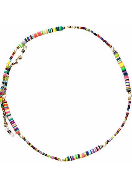 Fimo İnci Kum Boncuk Gözlük Zinciri - Kolye - Bileklik