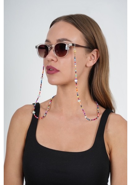 Fimo İnci Kum Boncuk Gözlük Zinciri - Kolye - Bileklik