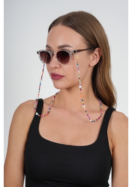 Fimo İnci Kum Boncuk Gözlük Zinciri - Kolye - Bileklik