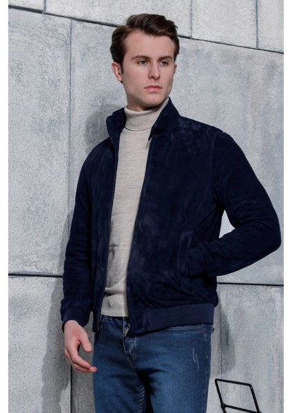 Kolej Hakiki Deri Lacivert Erkek Süet Ceket fiyatları