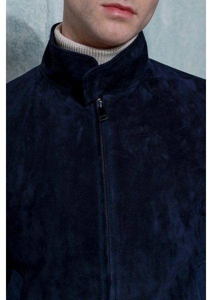 Kolej Hakiki Deri Lacivert Erkek Süet Ceket fırsatları