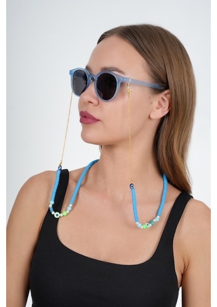 Fimo Renkli Gold Gözlük Zinciri - Kolye - Bileklik