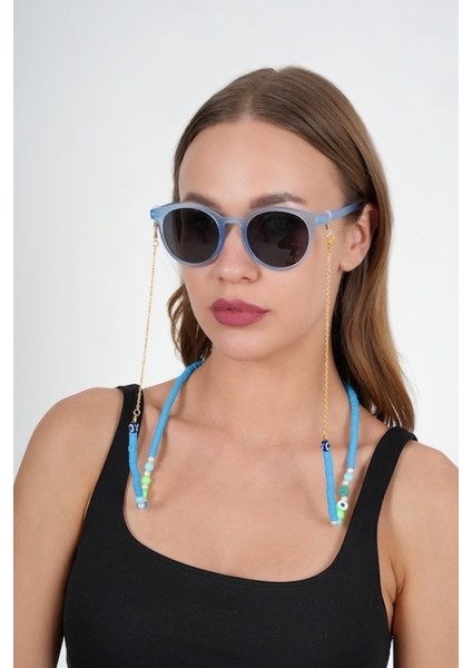 Fimo Renkli Gold Gözlük Zinciri - Kolye - Bileklik