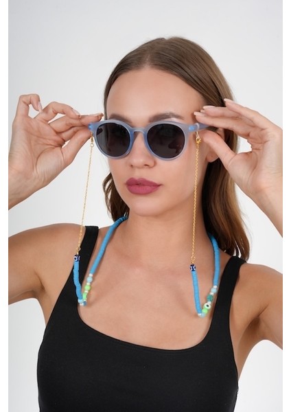 Fimo Renkli Gold Gözlük Zinciri - Kolye - Bileklik