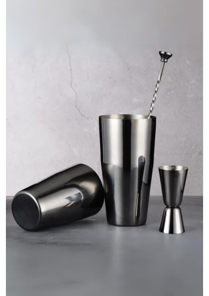 3 Parça Avantajlı Kokteyl Set Boston Shaker (750ml)