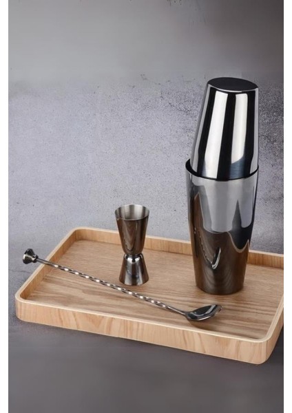 3 Parça Avantajlı Kokteyl Set Boston Shaker (750ml)