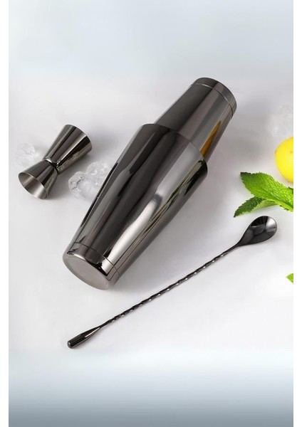 3 Parça Avantajlı Kokteyl Set Boston Shaker (750ml)