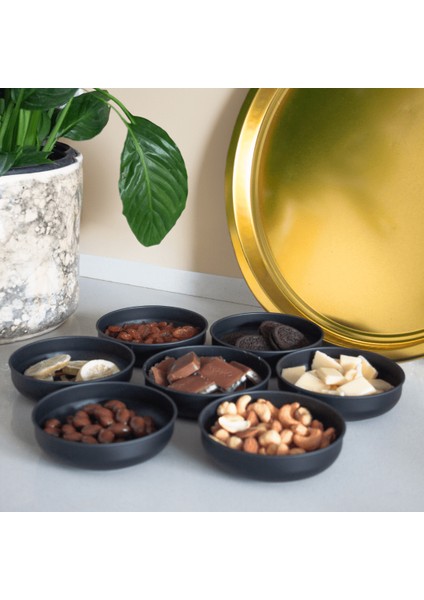 Home 7'li Çerezlik ve Tepsi Seti - Siyah & Gold modelleri