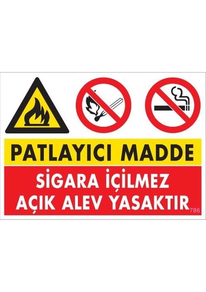 çınar ticaret patlayıcı madde uyarı levhası 25x35 kod:786