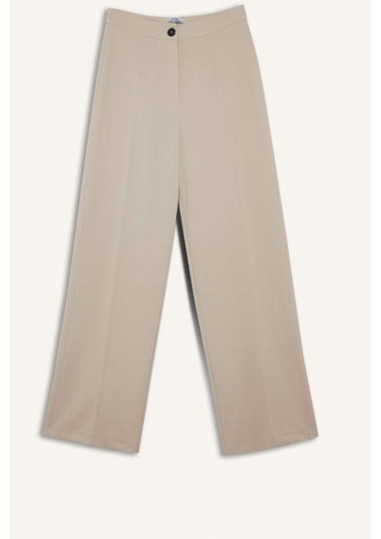 Standart Boy Kumaş Palazzo Pantolon Wide Leg Geniş Bol Paça Basic Düz Yüksek Bel C6402AX25SP