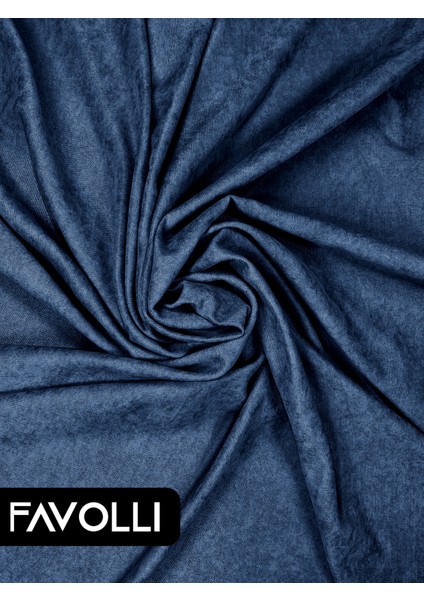 Kadife Dokulu Derin Mavi Ada Fon Perde Ekstrafor Büzgülü Dream Series