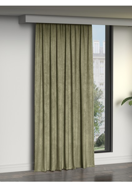 Kadife Dokulu Ada Çayı Ada Fon Perde Ekstrafor Büzgülü Dream Series