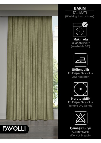 Kadife Dokulu Ada Çayı Ada Fon Perde Ekstrafor Büzgülü Dream Series