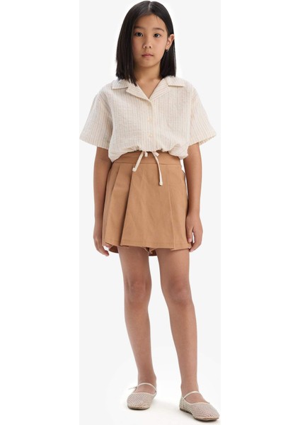 Kız Çocuk Gabardin Pileli Şort Etek E2648A825SM