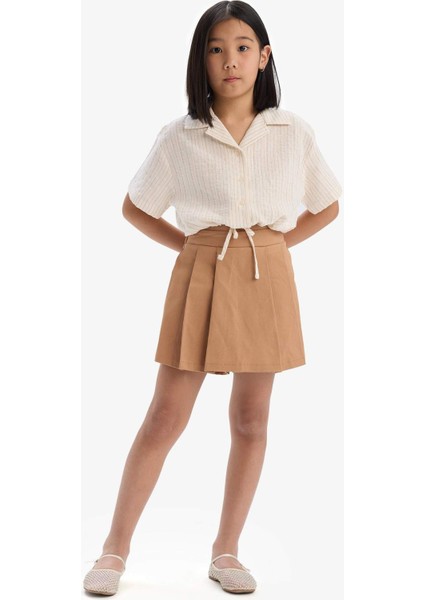 Kız Çocuk Gabardin Pileli Şort Etek E2648A825SM