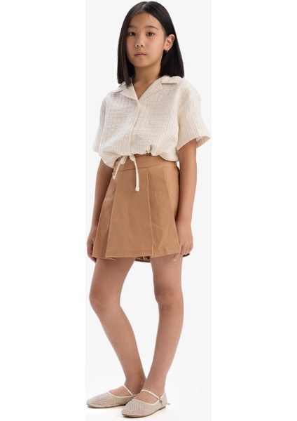 Kız Çocuk Gabardin Pileli Şort Etek E2648A825SM