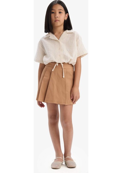 Kız Çocuk Gabardin Pileli Şort Etek E2648A825SM