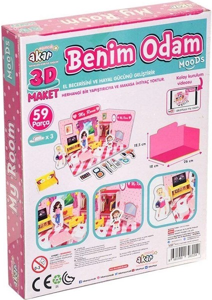 çınar ticaret benim odam maket 3 boyutlu puzzle fiyatları