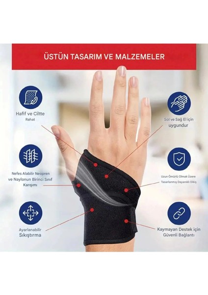 çınar ticaret ayarlanabilir destekli kadın erkek el bilekliği sağ sol el uyumlu, spor ve günlük kullanıma uygun