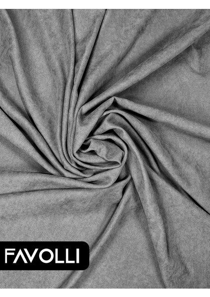 Kadife Dokulu Gümüş Grisi Ada Fon Perde Ekstrafor Büzgülü Dream Series