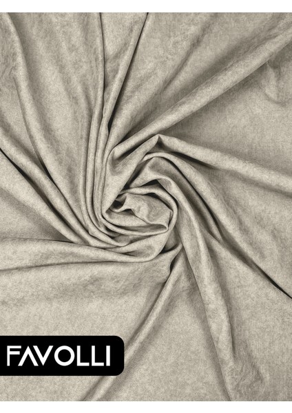 Kadife Dokulu Keten Rengi Ada Fon Perde Ekstrafor Büzgülü Dream Series