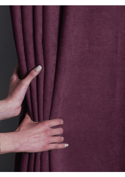 Kadife Dokulu Lavanta Pembesi Rengi Ada Fon Perde Ekstrafor Büzgülü Dream Series