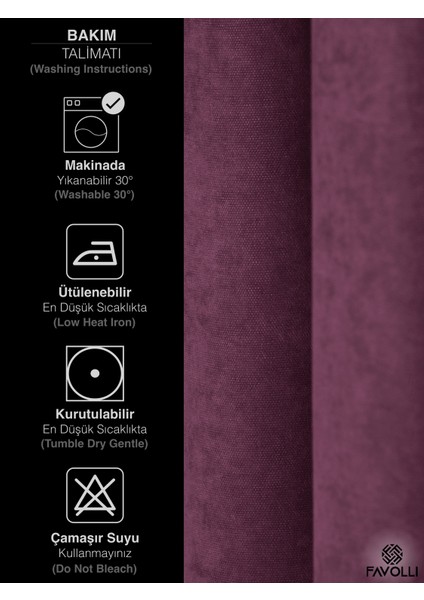 Kadife Dokulu Lavanta Pembesi Rengi Ada Fon Perde Ekstrafor Büzgülü Dream Series