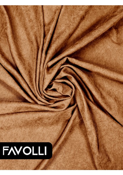 Kadife Dokulu Kaju Rengi Ada Fon Perde Ekstrafor Büzgülü Dream Series