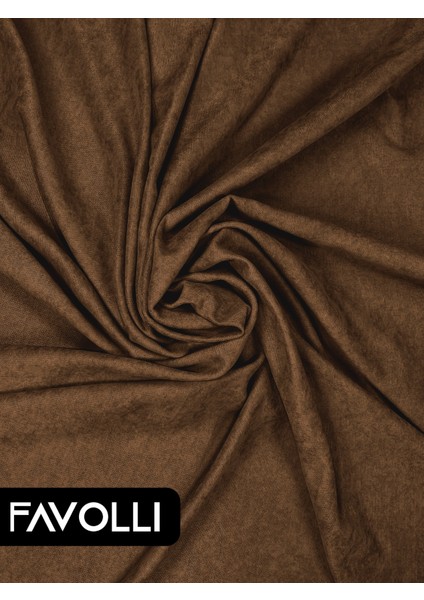 Kadife Dokulu Kahverengi Ada Fon Perde Ekstrafor Büzgülü Dream Series