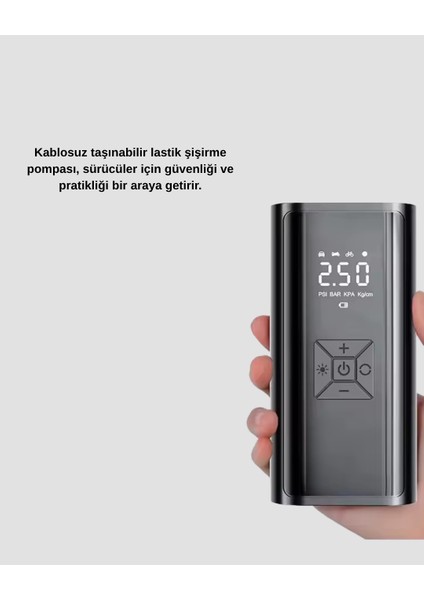 çınar ticaret taşınabilir 80w kablosuz lastik şişirme pompası dijital ekranlı indirimleri