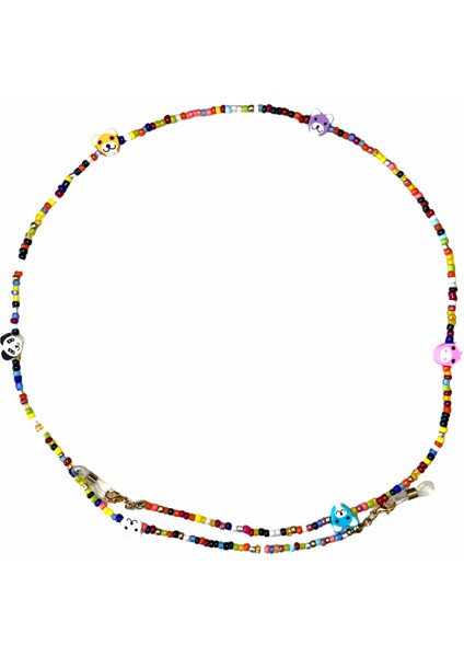 Fimo Köpekli Kum Boncuk Gözlük Zinciri - Kolye - Bileklik