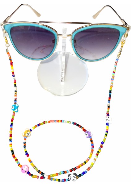 Fimo Köpekli Kum Boncuk Gözlük Zinciri - Kolye - Bileklik