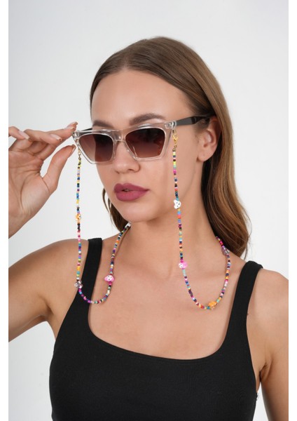 Fimo Köpekli Kum Boncuk Gözlük Zinciri - Kolye - Bileklik